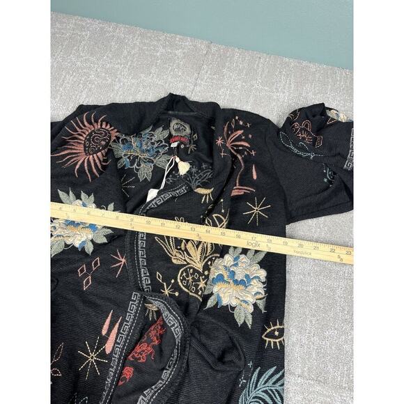 JOHNNY WAS BIYA EMBROIDERED BLACK ESMERALDA SWEATER SIZE M NEW - Picture 6 of 8